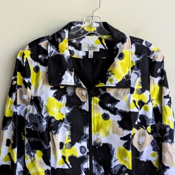 Conrad C abstract floral print zip jacket - Picture 2 of 6